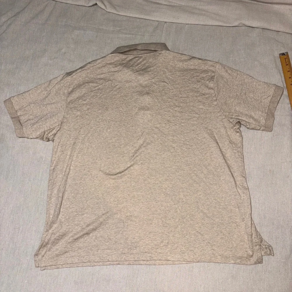 Polo‎ Ralph Lauren Men 2XB Heather Oatmeal Tan Short Sleeve Polo Shirt Cotton